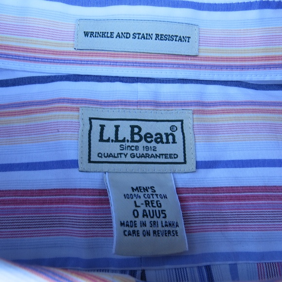 L.L.Bean Striped Long Sleeve Dress Shirt L - Picture 3 of 6